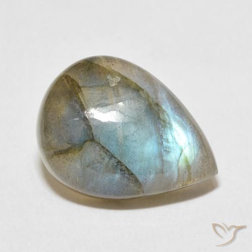 Labradorita Multicolorido Natural 7.51ct, Formato de pêra, Translúcido