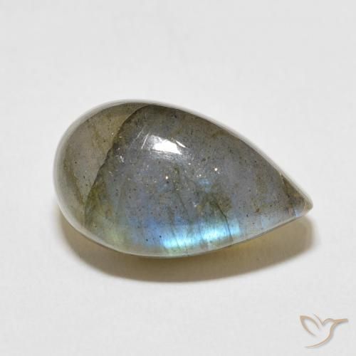 Labradorita Multicolorido Natural 11.18ct, Formato de pêra, Translúcido