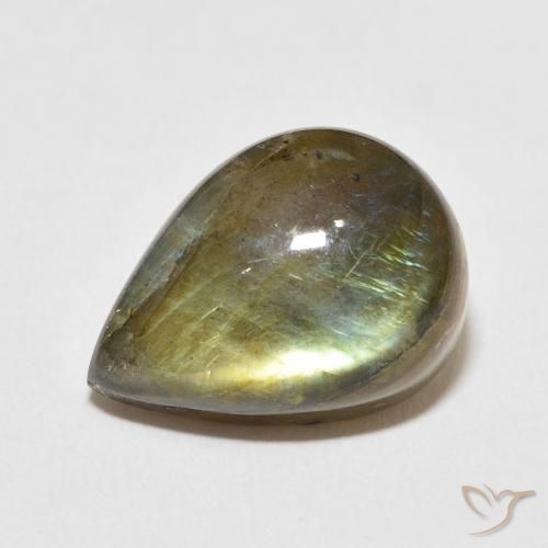 13.30ct Natural Multicolorido Labradorita, Formato de pêra, Translúcido