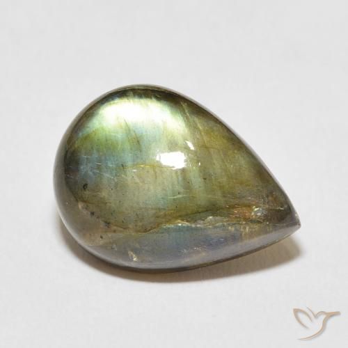 Labradorita Multicolorido Natural 13.30ct, Formato de pêra, Translúcido