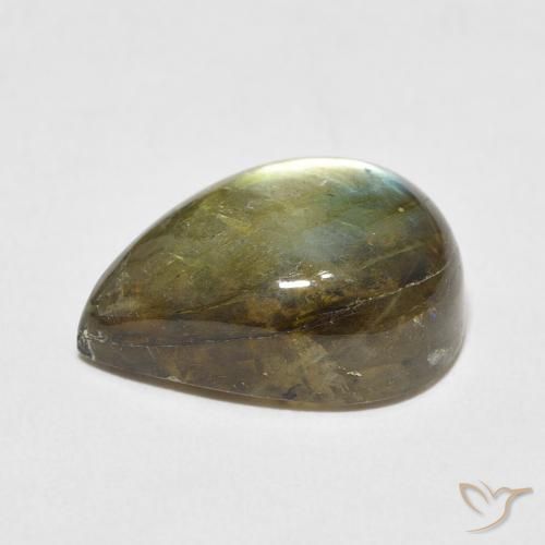 Labradorita Multicolorido Natural 13.30ct, Formato de pêra, Translúcido