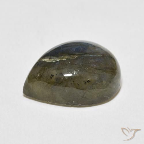 Labradorita Multicolorido Natural 9.03ct, Formato de pêra, Translúcido