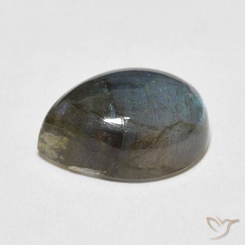 Labradorita Multicolorido Natural 9.66ct, Formato de pêra, Translúcido