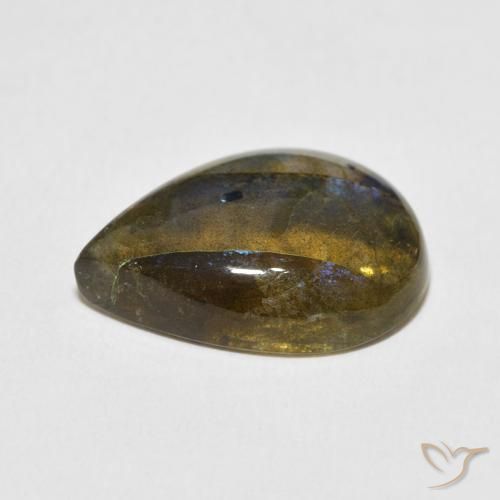 Labradorita Multicolorido Natural 12.79ct, Formato de pêra, Translúcido