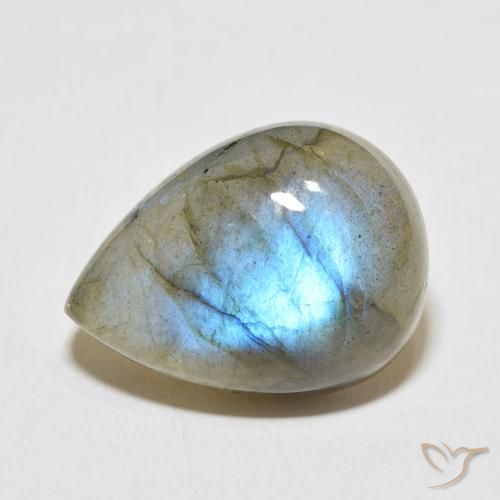 17.73ct Natural Multicolorido Labradorita, Formato de pêra, Translúcido