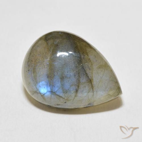 Labradorita Multicolorido Natural 17.73ct, Formato de pêra, Translúcido