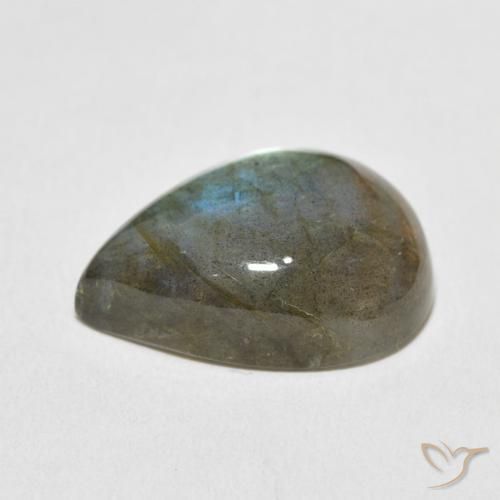 Labradorita Multicolorido Natural 15.65ct, Formato de pêra, Translúcido