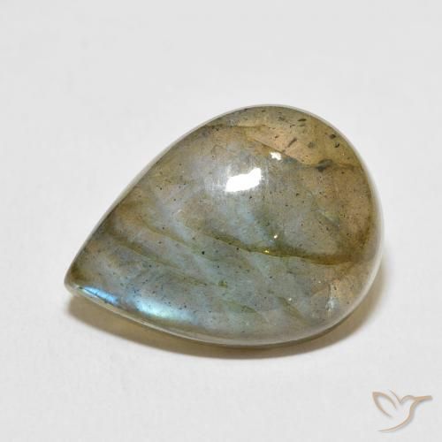 14.28ct Natural Multicolorido Labradorita, Formato de pêra, Translúcido
