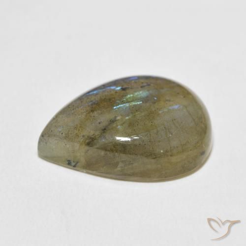 Labradorita Multicolorido Natural 15.04ct, Formato de pêra, Translúcido