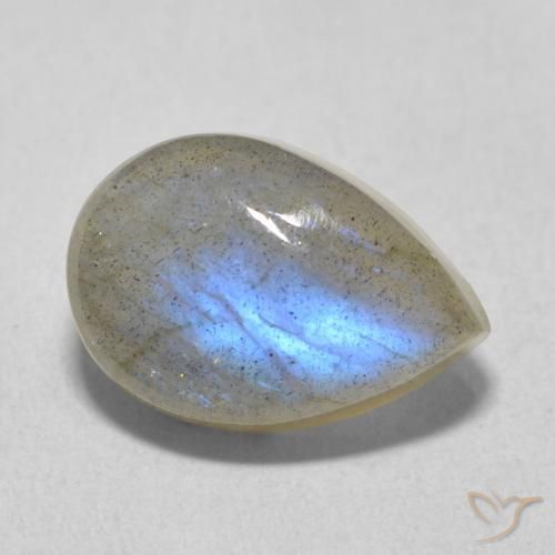6.84ct Natural Multicolorido Labradorita, Formato de pêra, Translúcido
