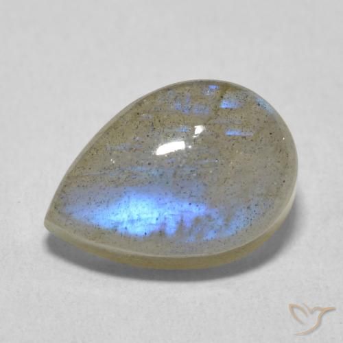 Labradorita Multicolorido Natural 6.84ct, Formato de pêra, Translúcido