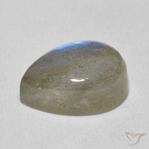 Labradorita Multicolorido Natural 6.84ct, Formato de pêra, Translúcido
