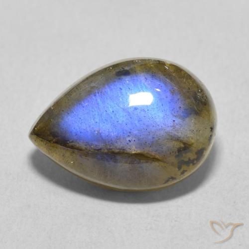 5.98ct Natural Multicolorido Labradorita, Formato de pêra, Translúcido
