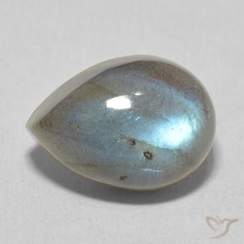7.36ct Natural Multicolorido Labradorita, Formato de pêra, Translúcido