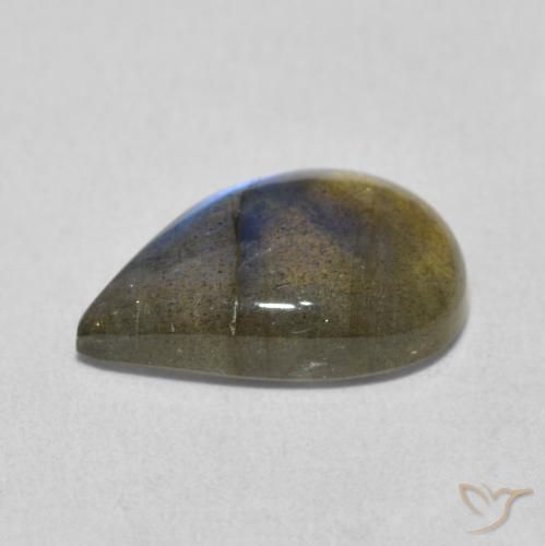Labradorita Multicolorido Natural 3.98ct, Formato de pêra, Translúcido