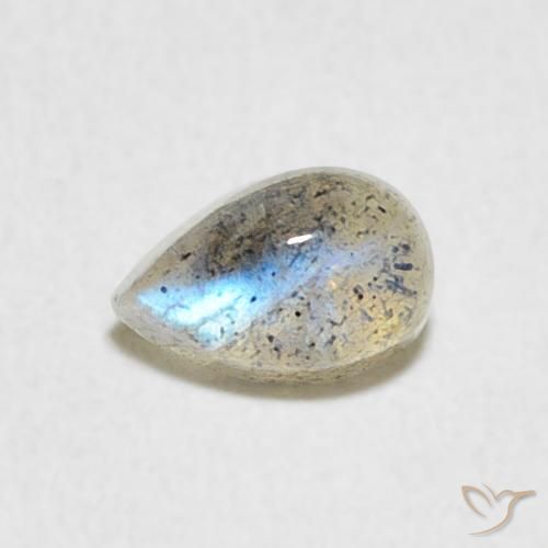 0.55ct Natural Multicolorido Labradorita, Formato de pêra, Translúcido