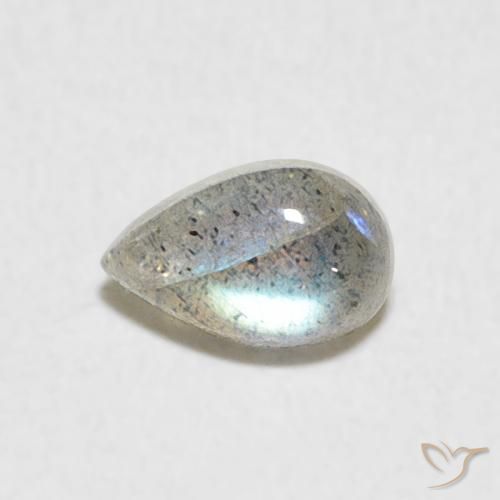 0.47ct Natural Multicolorido Labradorita, Formato de pêra, Translúcido