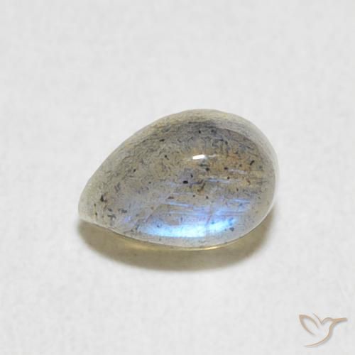 0.56ct Natural Multicolorido Labradorita, Formato de pêra, Translúcido
