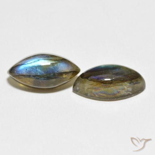 Pedras preciosas de Labradorita Multicolorido natural de 7.68 ct, Marquesa, Translúcido