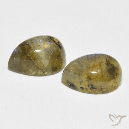 Pedras preciosas de Labradorita Multicolorido natural de 5.04 ct, Formato de pêra, Transparente/Translúcido