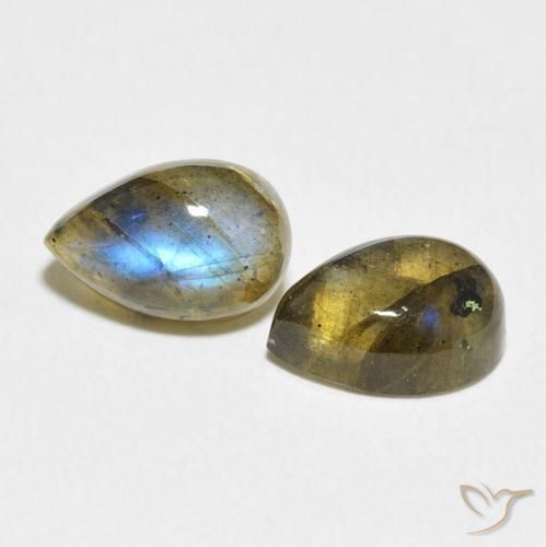 Pedras preciosas de Labradorita Multicolorido natural de 3.20 ct, Formato de pêra, Translúcido