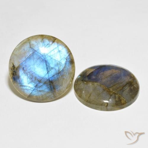 Pedras preciosas de Labradorita Multicolorido natural de 56.79 ct, Redondo, Translúcido