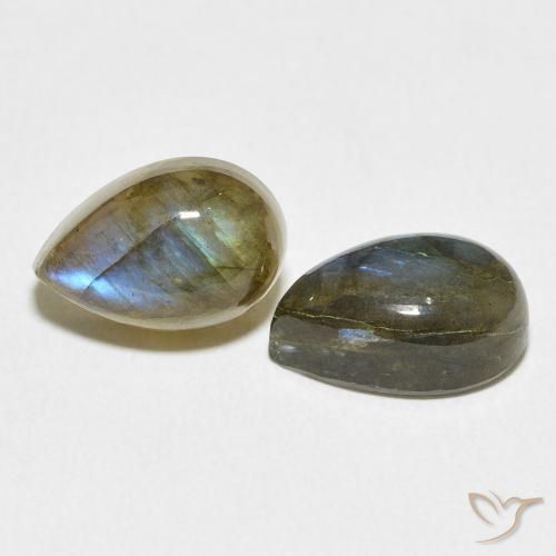 Pedras preciosas de Labradorita Multicolorido natural de 8.52 ct, Formato de pêra, Translúcido