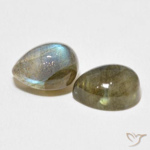 Pedras preciosas de Labradorita Multicolorido natural de 5.46 ct, Formato de pêra, Translúcido
