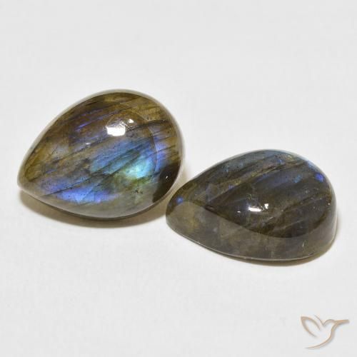 Pedras preciosas de Labradorita Multicolorido natural de 19.45 ct, Formato de pêra, Translúcido