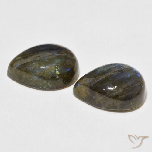 Pedras preciosas de Labradorita Multicolorido natural de 19.45 ct, Formato de pêra, Translúcido