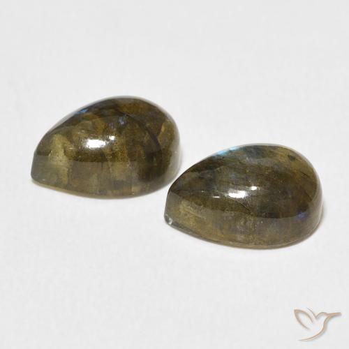 Pedras preciosas de Labradorita Multicolorido natural de 5.03 ct, Formato de pêra, Translúcido