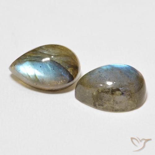 Pedras preciosas de Labradorita Multicolorido natural de 8.38 ct, Formato de pêra, Translúcido