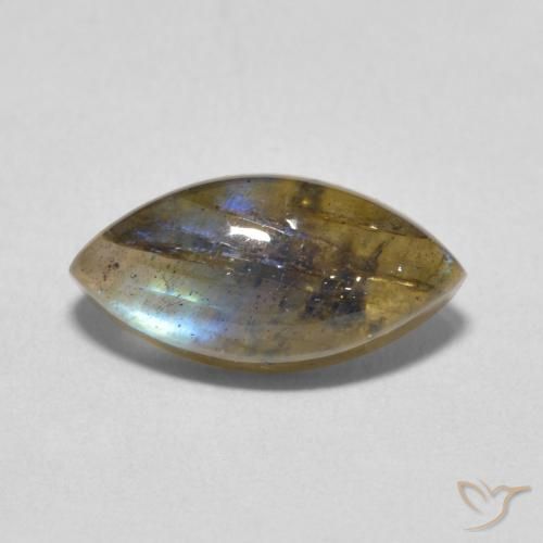 3.55ct Natural Multicolorido Labradorita, Marquesa, Translúcido