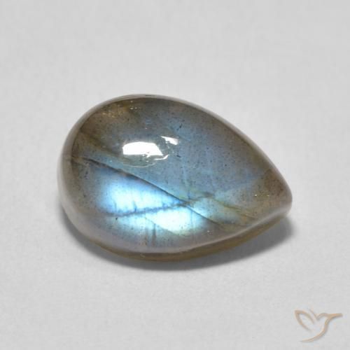 Labradorita Multicolorido Natural 3.96ct, Formato de pêra, Translúcido