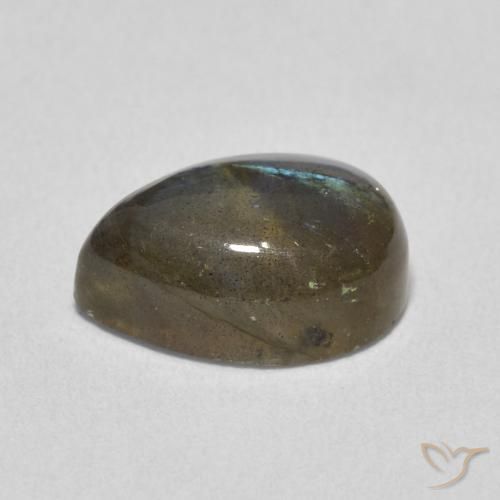 Labradorita Multicolorido Natural 3.96ct, Formato de pêra, Translúcido