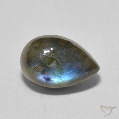 Labradorita Multicolorido Natural 3.75ct, Formato de pêra, Translúcido