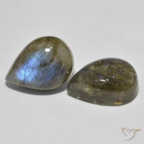 Pedras preciosas de Labradorita Multicolorido natural de 19.10 ct, Formato de pêra, Translúcido