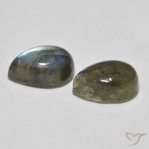 Pedras preciosas de Labradorita Multicolorido natural de 8.24 ct, Formato de pêra, Translúcido