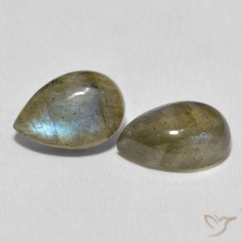 Pedras preciosas de Labradorita Multicolorido natural de 4.34 ct, Formato de pêra, Translúcido