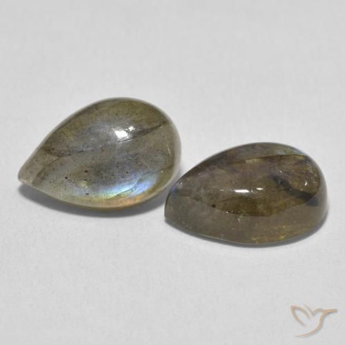 Pedras preciosas de Labradorita Multicolorido natural de 7.66 ct, Formato de pêra, Translúcido