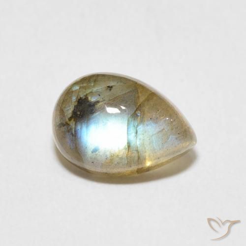 Labradorita Multicolorido Natural 2.45ct, Formato de pêra, Translúcido