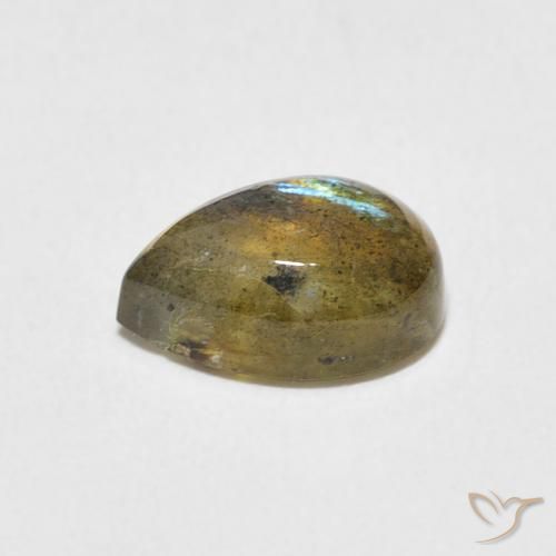 Labradorita Multicolorido Natural 2.34ct, Formato de pêra, Translúcido