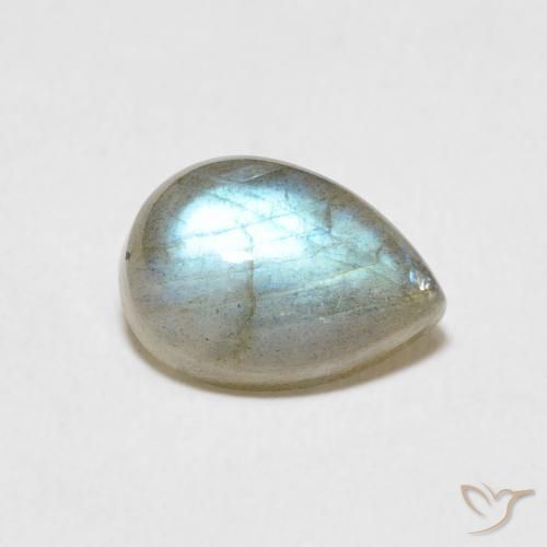2.40ct Natural Multicolorido Labradorita, Formato de pêra, Translúcido