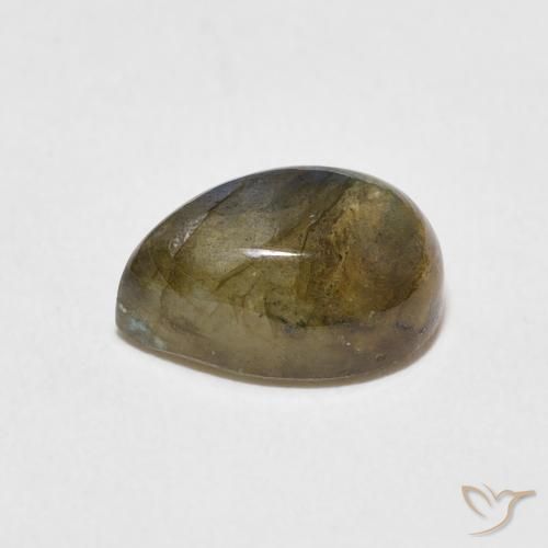 Labradorita Multicolorido Natural 2.74ct, Formato de pêra, Translúcido
