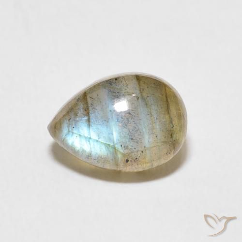 2.44ct Natural Multicolorido Labradorita, Formato de pêra, Translúcido
