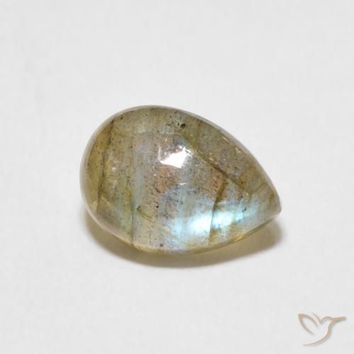 Labradorita Multicolorido Natural 2.44ct, Formato de pêra, Translúcido