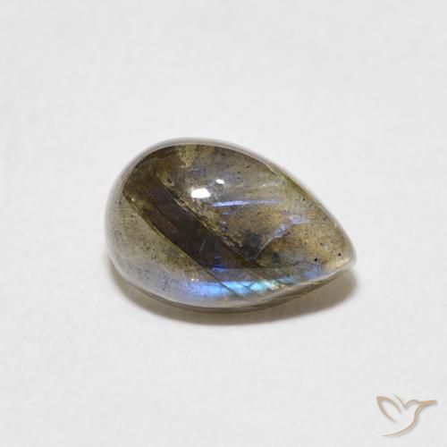Labradorita Multicolorido Natural 1.69ct, Formato de pêra, Translúcido