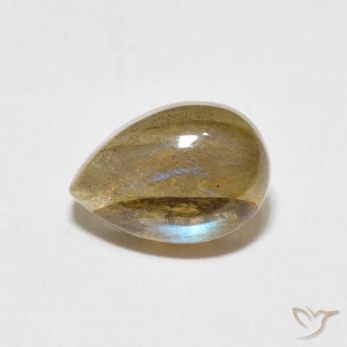 2.67ct Natural Multicolorido Labradorita, Formato de pêra, Translúcido