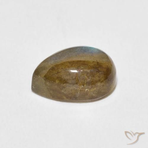 Labradorita Multicolorido Natural 2.67ct, Formato de pêra, Translúcido