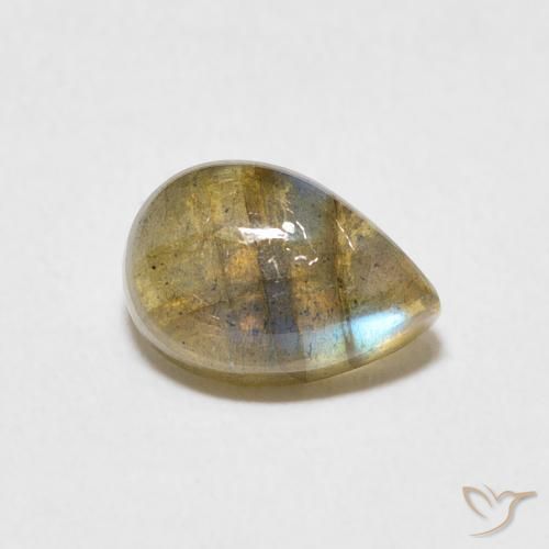 Labradorita Multicolorido Natural 2.43ct, Formato de pêra, Translúcido